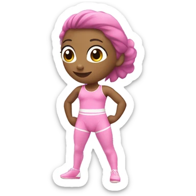 Gimnasta con maillot rosa y lila  sticker