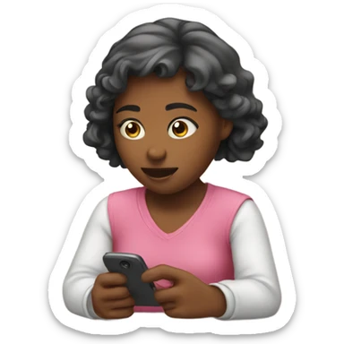 girl watching phone sticker
