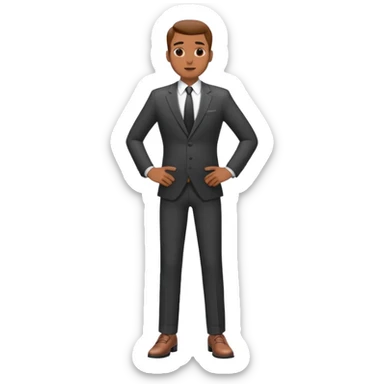 man in suit and shoes, with hands on his hips sticker