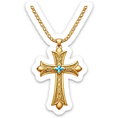 Gold cross necklace  sticker