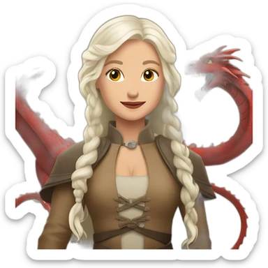 Daenery Targaryen with dragons sticker