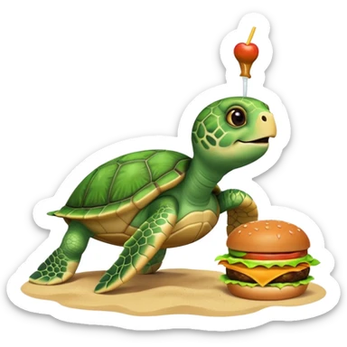 SeaTurtle eat burger sticker