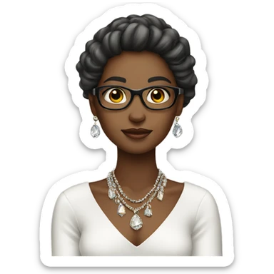 stylish girl with jewelry sticker