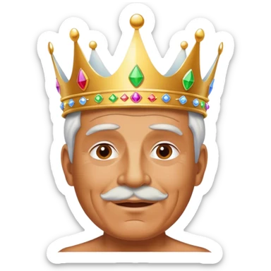 Pelado de 63 años Gay usando una corona que dice: “Soy Gay”. sticker