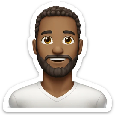 White m n with brown hair brown eyes and brown beard sticker