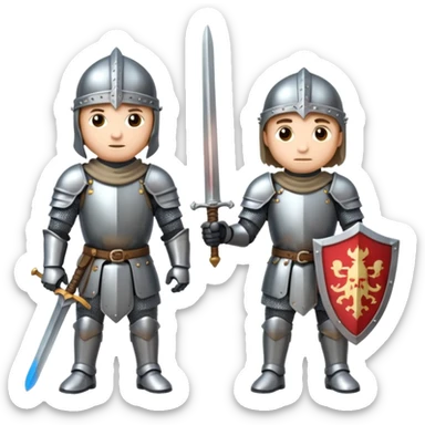 medieaval knight 2 people with swords sticker