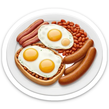 full English breakfast, minimal details, bold outline, fits a GTA inventory slot sticker