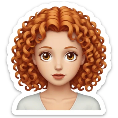 Une femme avec les cheveux bouclés roux blonde yeux noisette  sticker