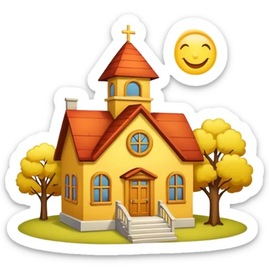 yellow school house sticker