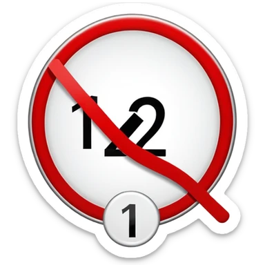 prohibition sign with number 12 inside, no one under 12 allowed symbol sticker