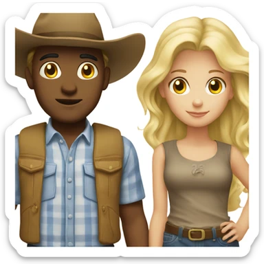 Country boy with blonde girl sticker
