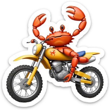 Crab riding dirt bike sticker