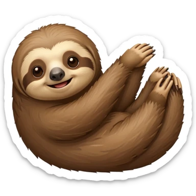 A laying down sloth saying yes sticker