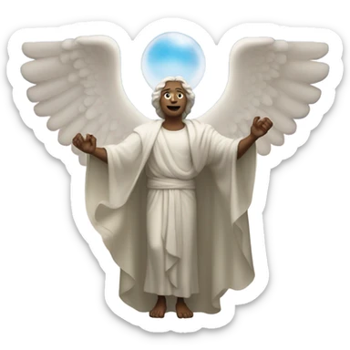 God holding a sign in the sky that says don’t crash out sticker