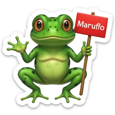 bufo frog holding a sign that says 'Marrufo' sticker
