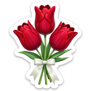 Dark red tulip bouquet sticker