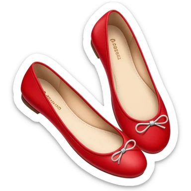 cherry red ballet flats, red flat shoes sticker