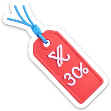 A discount tag sticker