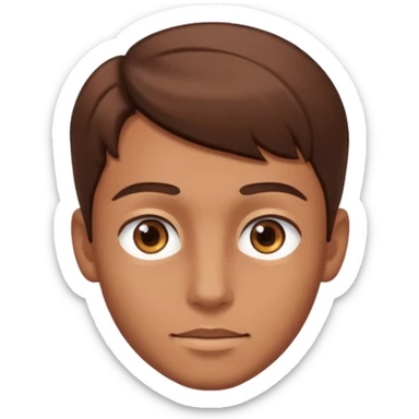 young man with smooth skin, bright eyes, brown hair sticker