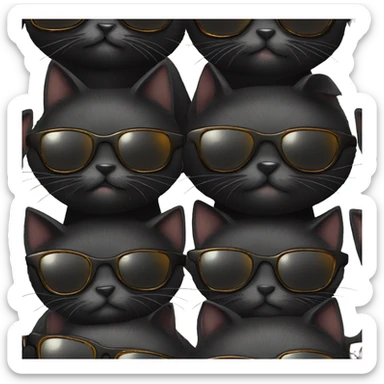 Black Cat with sunglasses sticker