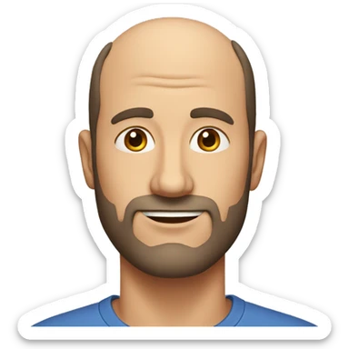 Dad with receding hairline and short beard sticker