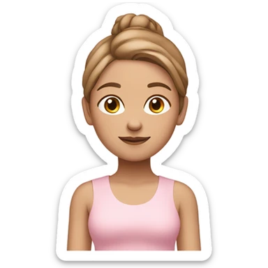 light brown hair yoga girl light pink clothes  sticker