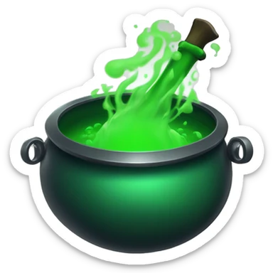 Witch's Cauldron green potion sticker