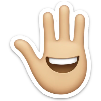 Smile with a hand at the bottom sticker