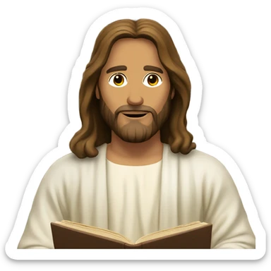 Jesus at the library reading sticker