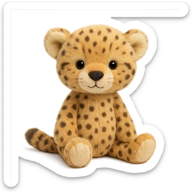 cute baby cheetah jellycat plushie sticker