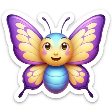 Cinematic Cheeky Butterfly Portrait Emoji, Head tilted dramatically with an exaggeratedly surprised expression, featuring a petite, vibrant body with wide, comically expressive eyes full of playful mischief and animated, fluttering wings, Simplified yet hilariously expressive features, highly detailed, glowing with a slightly sassy pastel glow, high shine, dramatic yet playful, stylized with an air of cheeky garden mischief, soft glowing outline, capturing the essence of a meme-worthy butterfly that looks ready to flutter its way into viral fame! sticker