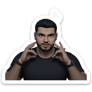 dark-haired boy in black shirt sticker