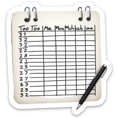 Timetable with one slot scribbled out: “too much sticker