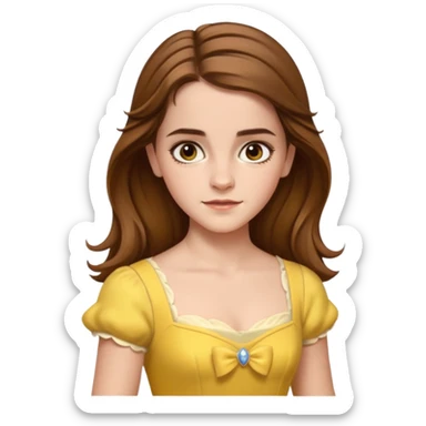 emma watson long hair as belle Cinematic Realistic sticker