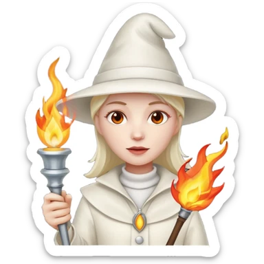 A kkk member with a torch and pointy hat sticker