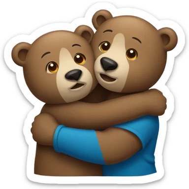 two bears hug  sticker