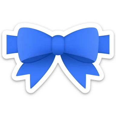 Blue ribbon bow sticker