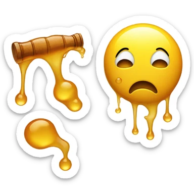Yellow emoji throwing up honey sticker