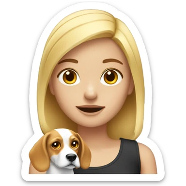 blonde girl with beagle  sticker
