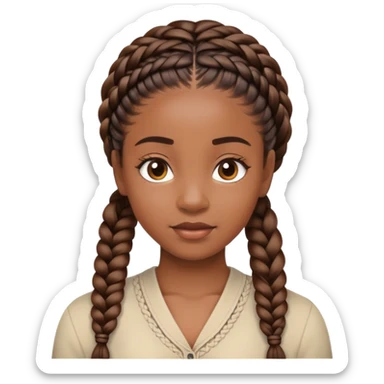 Black girl with braids  sticker