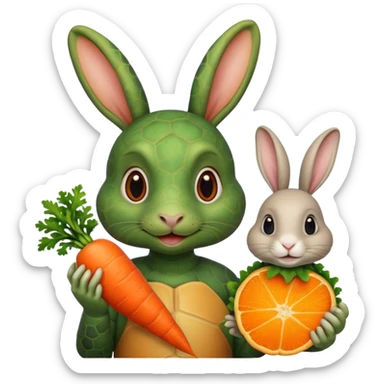 Tortu qui ce branle et lapin qui mange sticker
