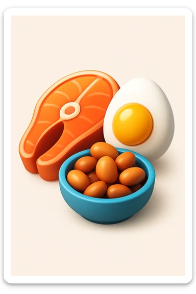 Proteine alimentari su sfondo isolato fammi un icona in 3d sticker