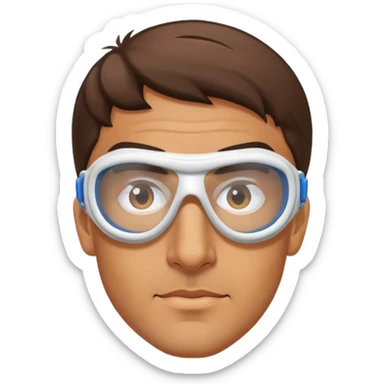  Italian guy wearing sports goggles sticker