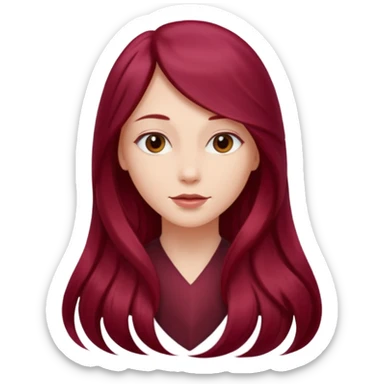 burgundy red long hairs from the back sticker