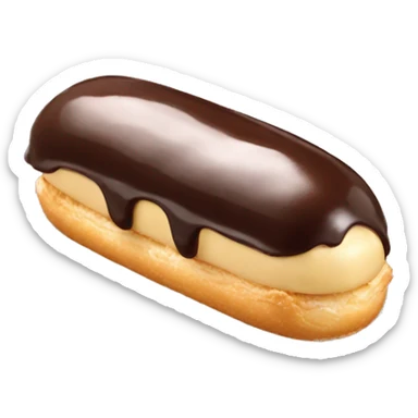 Eclair with glaze sticker