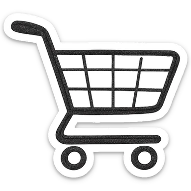 shopping cart in pride colors, minimalist outline, thin lines, no fill sticker