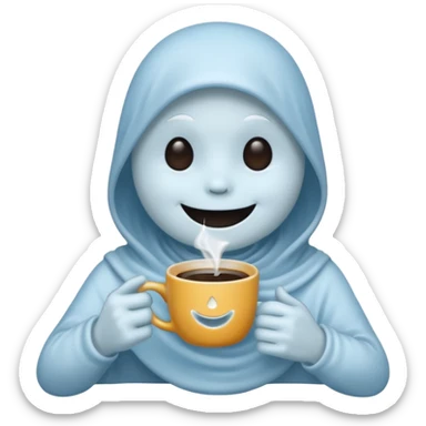 Casper the Ghost Drinks Coffee sticker
