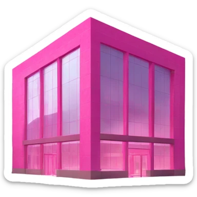 pink bank building sticker