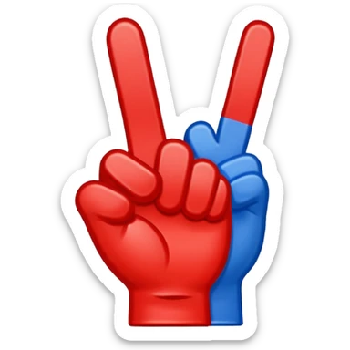 foam finger blue (#00A3E0) and red (#F9423A) sticker