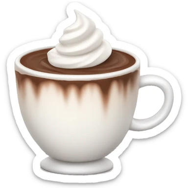 Cute cup of hot chocolate and whipped cream sticker